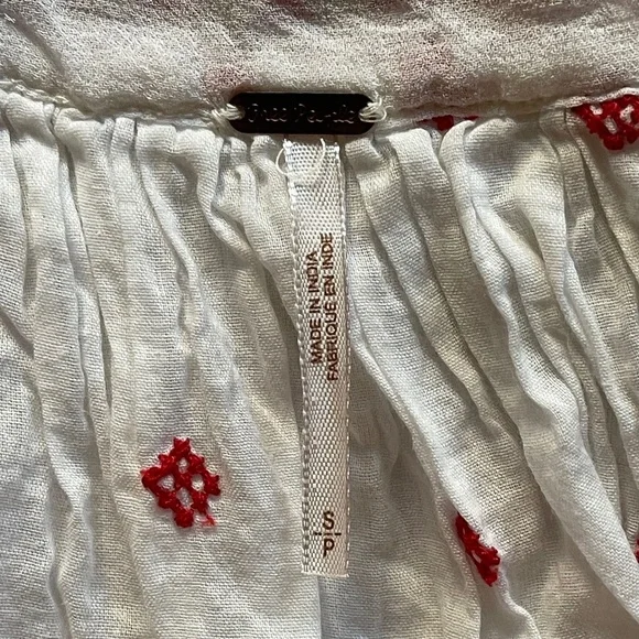 Free People White and Red Embroidered Top - Picture 8 of 8